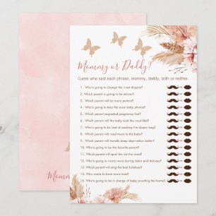 Blommigt Boho Mamma eller pappas babyvykort Inbjudningar