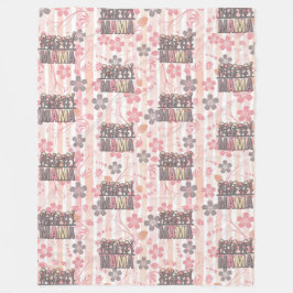Blommigt Boho Mamma Fleecefilt