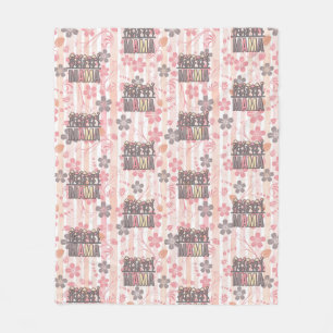 Blommigt Boho Mamma Fleecefilt