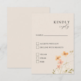 Blommigt Boho med Måltider OSA kort