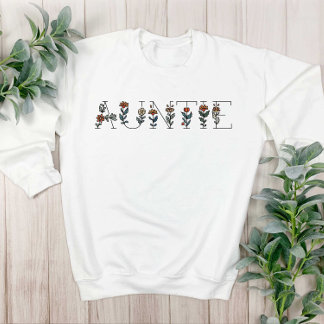 Blommigt Boho Minimal Auntie Sweatshirt T Shirt