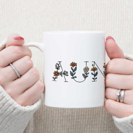 Blommigt Boho Minimal Auntie Two-Tone Coffee Mugg