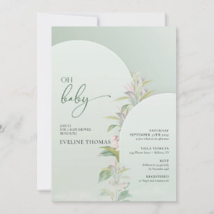 blommigt boho oh baby inbjudningar