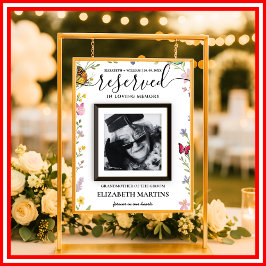 Blommigt Boho Reserved Seat Bröllop-tecken avliden Poster