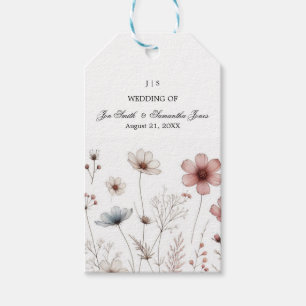 Blommigt boho sommar enkel presentetikett