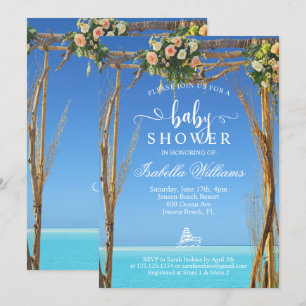 Blommigt Boho Summer Beach Grind Baby Shower Inbjudningar
