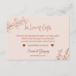 Blommigt Boho Terracotta "In Lieu of Gifts"-kort Tilläggskort