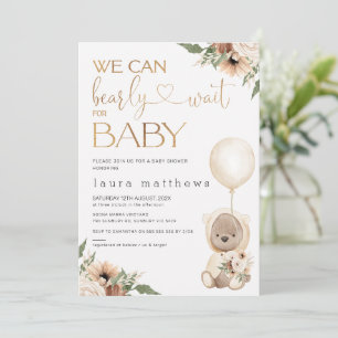 Blommigt Boho vi kan bolla Baby Shower Inbjudningar