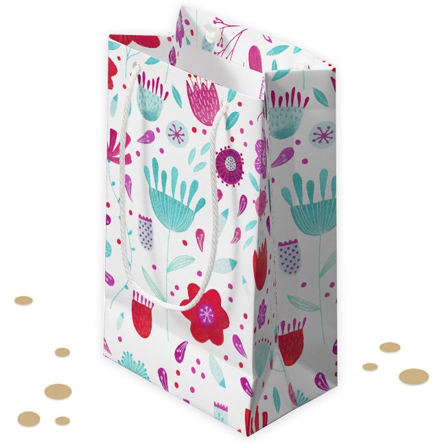 Blommigt Boho Watercolor (Watercolor wildflower floral gift bag)