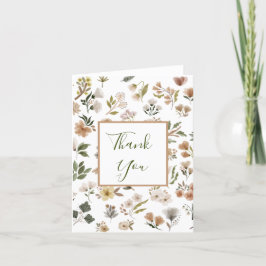Blommigt Boho Watercolor Baby Shower Tack Kort