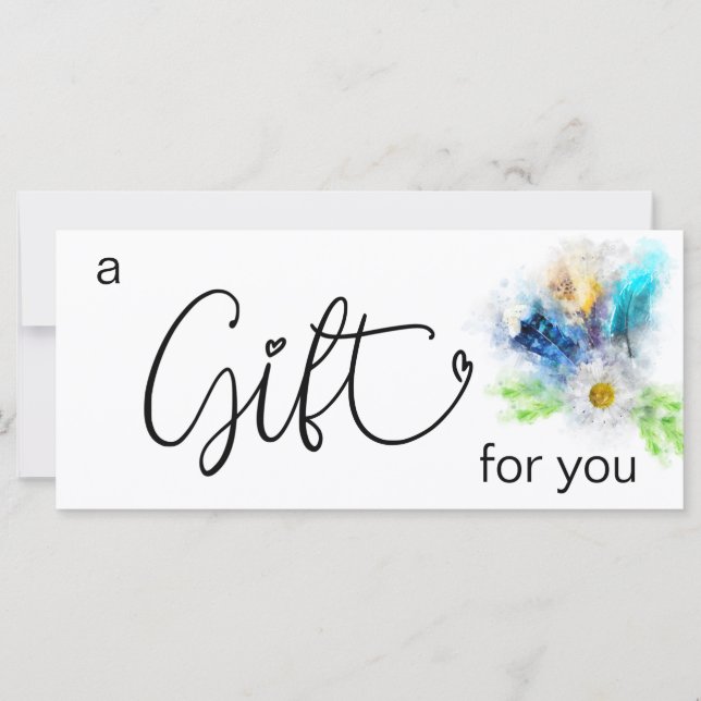 *~* Blommigt Boho Watercolor Crysta Feathers Heart (Framsida)