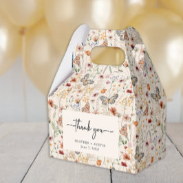 Blommigt Boho Wedding Favor Box Presentaskar