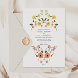 Blommigt Boho WildblomBröllop Inbjudningar