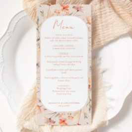 Blommigt Boho WildblomBröllop Meny