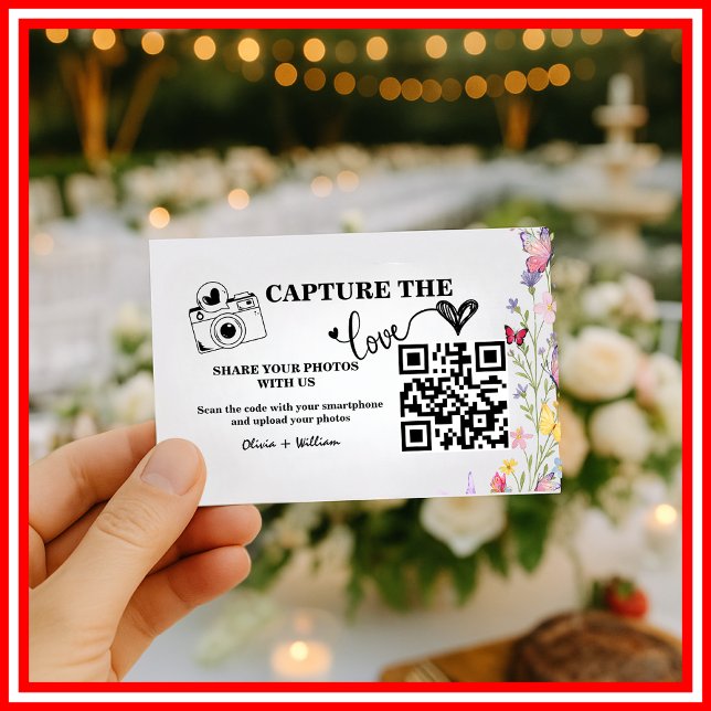 Blommigt Boho Wildblomma QR-Bröllop OSA Tilläggskort (Skapare uppladdad)