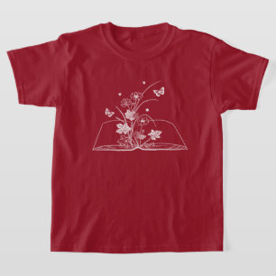 Blommigt Bok Aestetisk blomma T Shirt