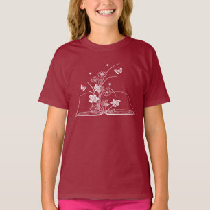 Blommigt Bok Aestetisk blomma T Shirt
