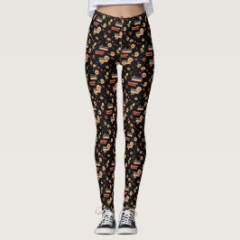 Blommigt Bok Älskare Leggings