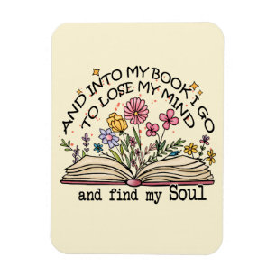 Blommigt Bok Älskare Magnet
