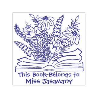 Blommigt Bok-Tillhör till Anpassad Självfärgande Stämpel