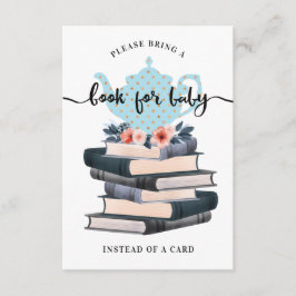 Blommigt Bokar för Pojke Blue Vintage Tea Party Tilläggskort