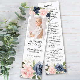 Blommigt  bokmärke för Rosa - marinblå bokmärke