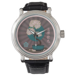 Blommigt bonsai "Välj att visa asiatisk konst" Armbandsur