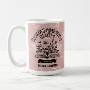 Blommigt "Booktroverts Unite" Kaffemugg