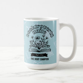 Blommigt "Booktroverts Unite" Kaffemugg