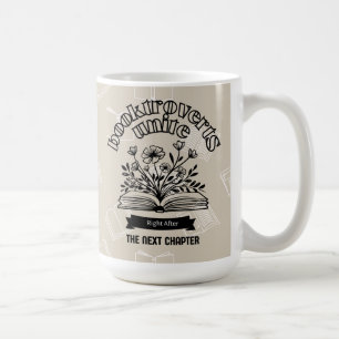 Blommigt "Booktroverts Unite" Kaffemugg