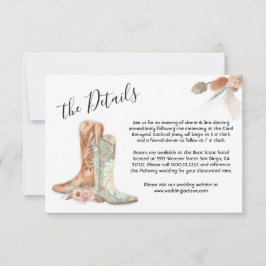 Blommigt Boots Cowboy Western Menu Choice OSA kort