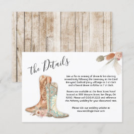 Blommigt Boots Cowboy Western Menu Choice OSA kort