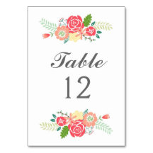 Blommigt Bordsnummer Bord-kort