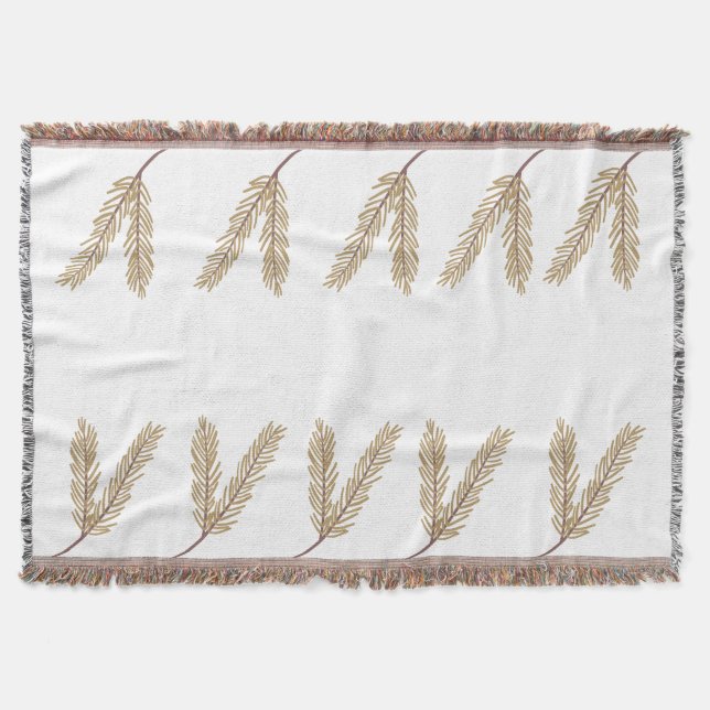 Blommigt Botanic Illustré Nature Throw Blanket Filt (Framsidan)