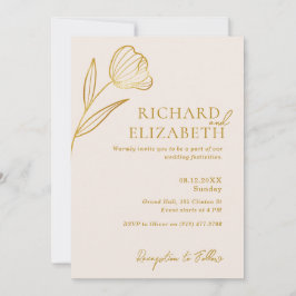 Blommigt Botanical Boho Minimal Bröllop Inbjudningar