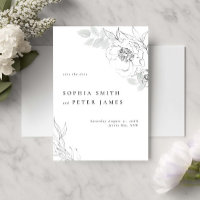 Blommigt Botanisk illustration Spara datum
