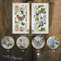 Blommigt Botanisk Vintage för fjäril Cottage Sage