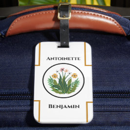 Blommigt Botaniska blommor Garden Vacation Travel Bagagebricka