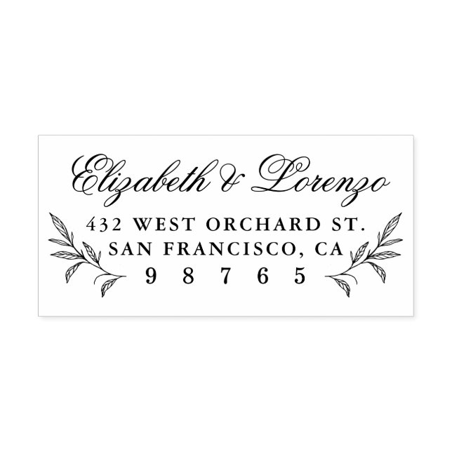 Blommigt Botaniska Löv Bröllop Returadressen Stämpel (Tryck)