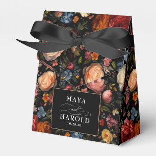 Blommigt Botaniska Svarta Moody Chicen Bröllop Presentaskar