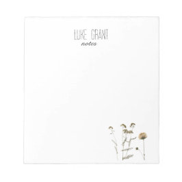 Blommigt Botaniskt Anteckningsblock