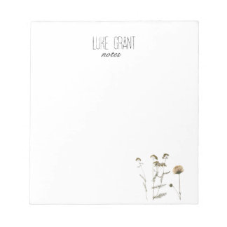 Blommigt Botaniskt Anteckningsblock