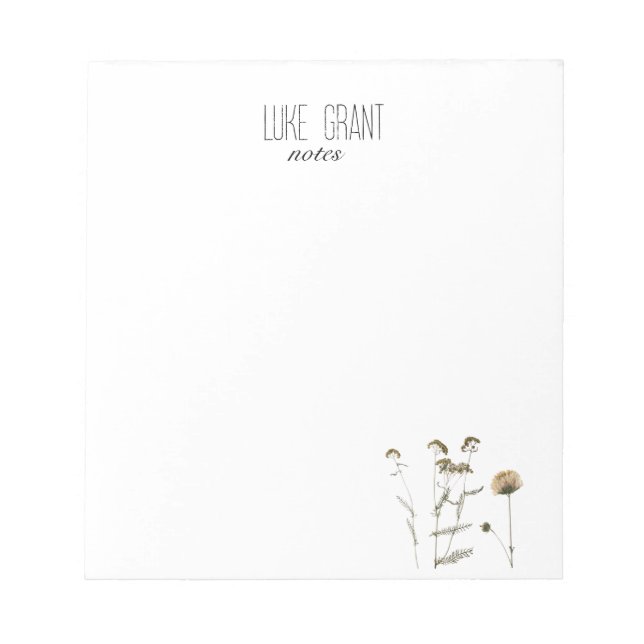 Blommigt Botaniskt Anteckningsblock (Framsida)