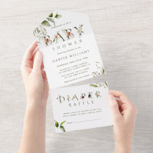 Blommigt Botaniskt babyskor Diaper Raffle