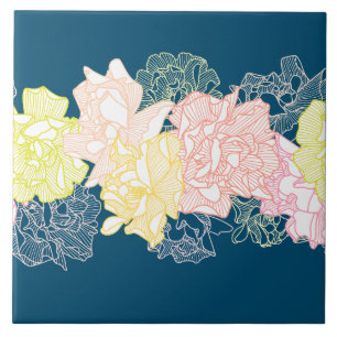 Blommigt Botaniskt boende i Mönster Kakelplatta