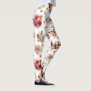 blommigt botaniskt hösthösttrendig leggings