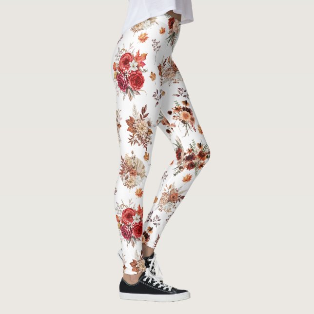 blommigt botaniskt hösthösttrendig leggings (Höger)