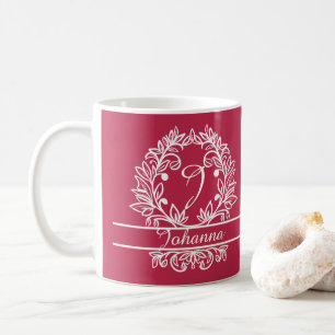 Blommigt Botaniskt monogram - Anpassningsbar av El Kaffemugg