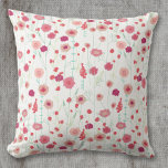 Blommigt Botaniskt Mönster Rosa Kudde<br><div class="desc">Modern bohemisk boktonisk blommönster. Söt boho löser rosans blommigt mot en vit bakgrund. Originalkonst av Nic Squirrell.</div>