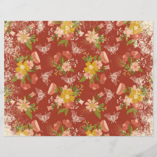 Blommigt Botaniskt skräpboksskräppost Journal Papp